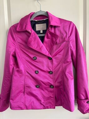 Banana Republic Women’s Bright Fuchsia Double-Breasted Pea Coat